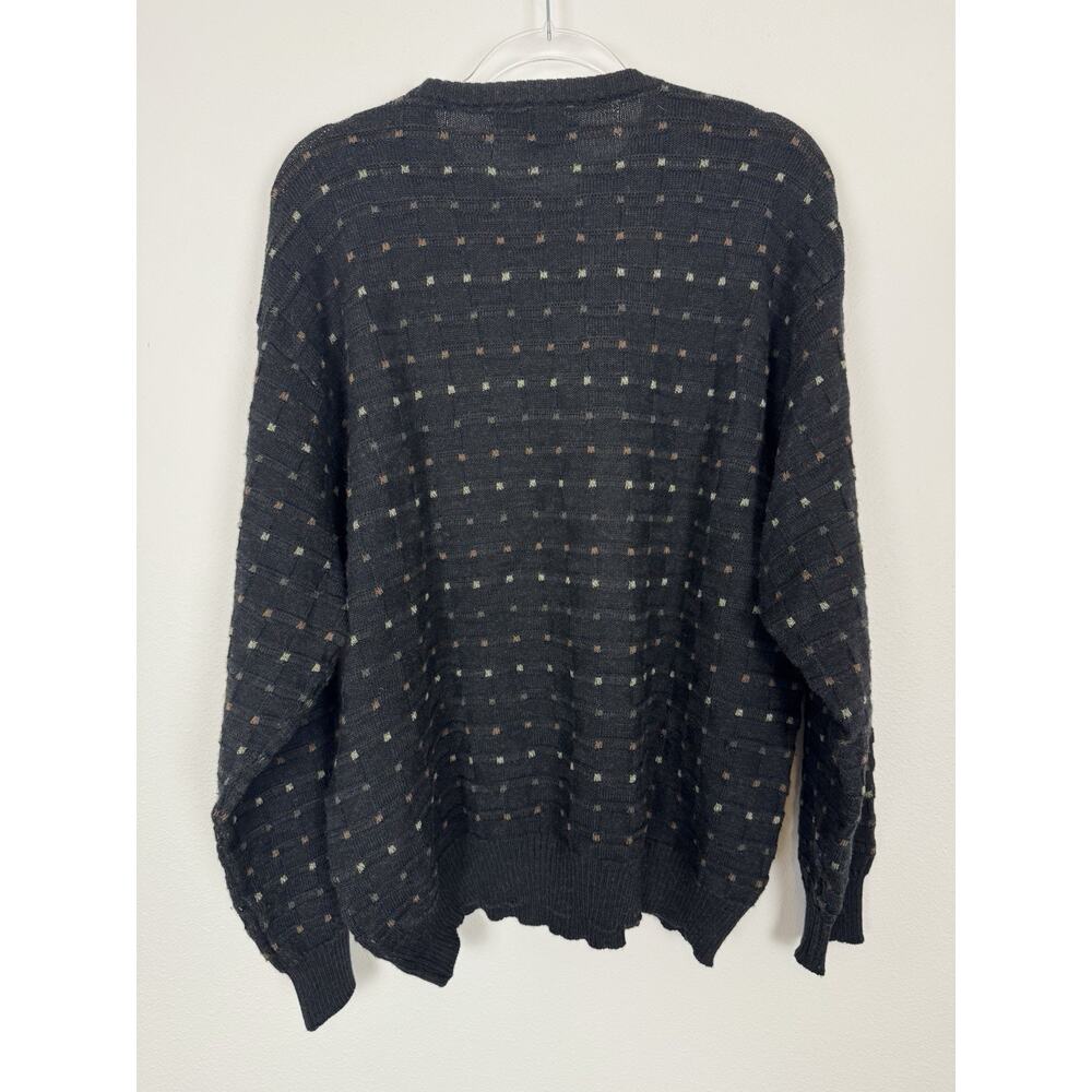 Wool Sweater Men’s XL Gray Crew Neck Retro Academia Robert Banks - Picture 2 of 8